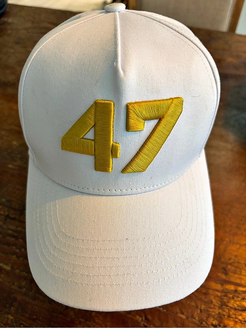 White Gold 47 Presidential Tribute Hat White & Green Hat